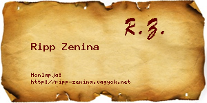 Ripp Zenina névjegykártya